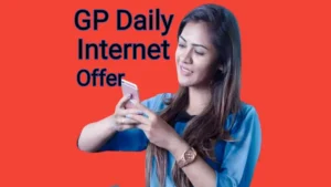 A Girl is dialing the code of GP Daily Internet Offer.